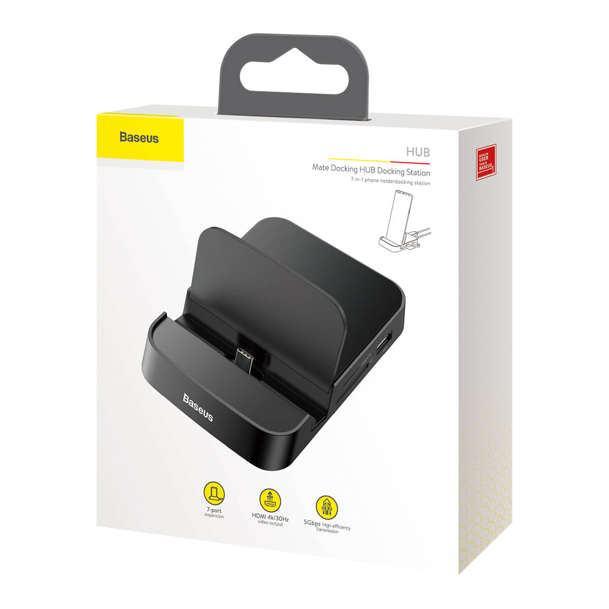 Baseus Mate Docking Type-C mobile phone intelligent HUB docking station Black Baseus Mate Docking Type-C mobile phone intelligent HUB docking station Black